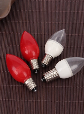 七彩莲花灯泡LED佛灯观音灯泡螺口E12蜡烛灯一对供红色佛灯神台灯