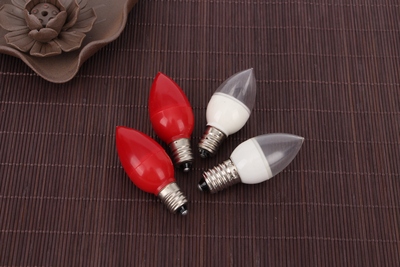 蜡烛灯七彩莲花LED螺口红色佛灯