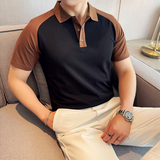 夏季男士PLO衫时尚拼色上衣短袖男2819-P55，男装Polo衫，星座1606-1