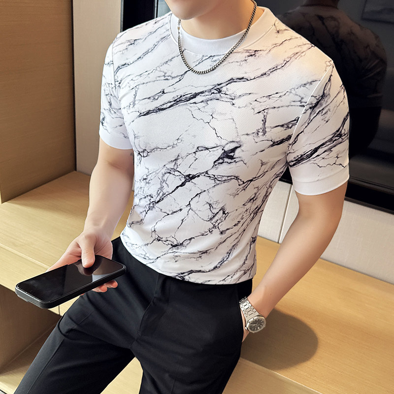 DS022-P38男士小圆领短袖T恤夏季新款时尚百搭修身立体打底衫,男装T恤,星座1606-1