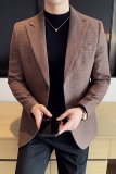 韩版修身西服千鸟格时尚休闲西装外套DX50-P148，男装西服套装，星座1606-1