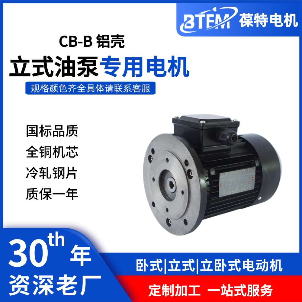 葆特油泵电机液压马达CB-B铝壳立式内轴380V齿轮泵三相异步电动机