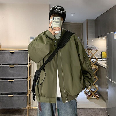 棒球服外套男春秋美式复古男生