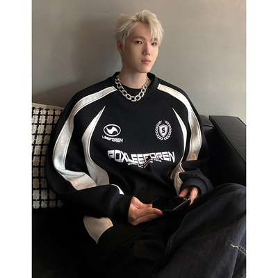 加绒加厚圆领卫衣男女2025秋冬季