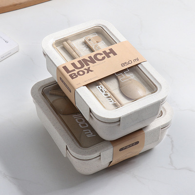 日本lunchbox加热饭盒微波炉专用上班族水果便当盒带餐具分格餐盒
