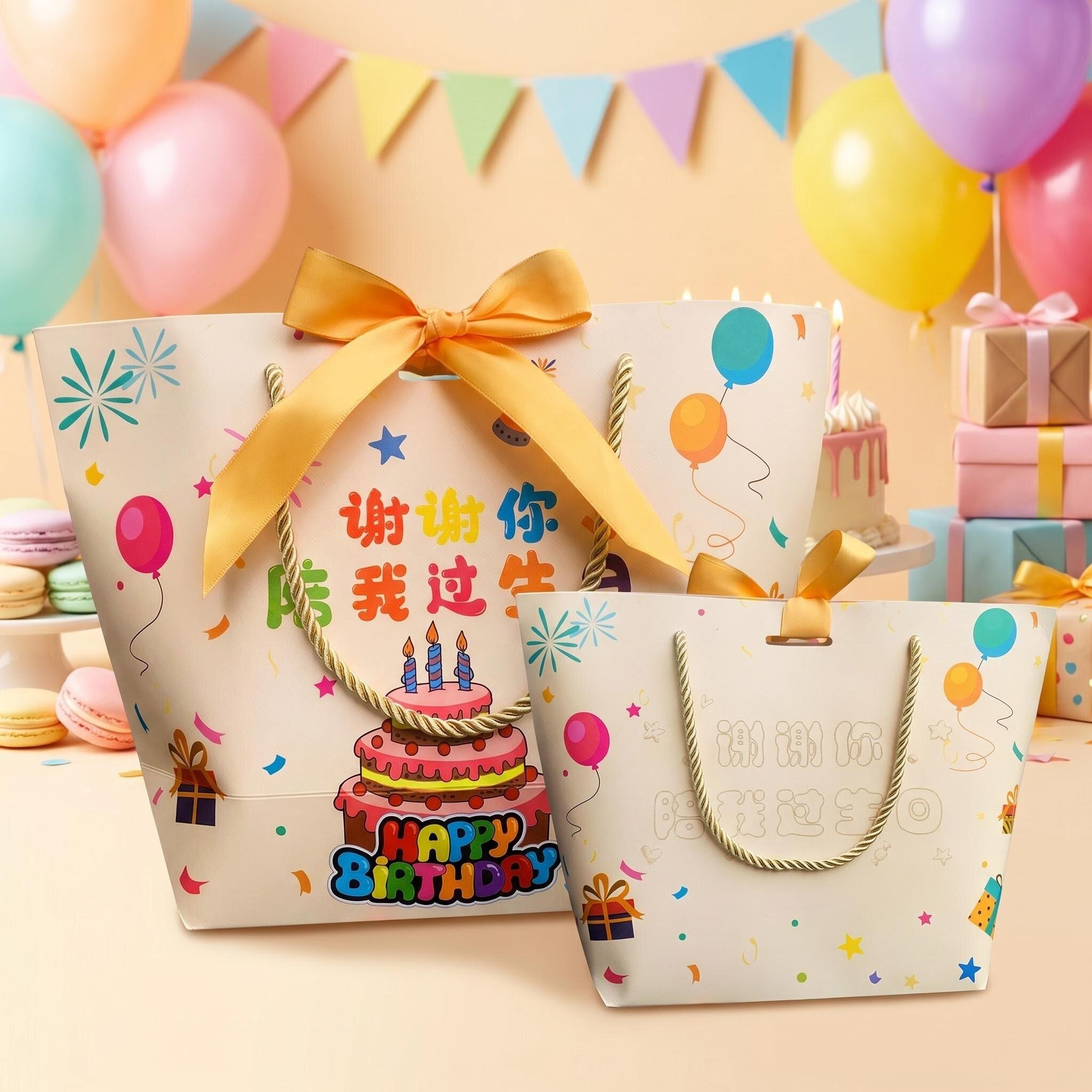 礼品袋儿童生日礼物包装激光雕刻打印 高档手提包装礼袋伴手礼盒
