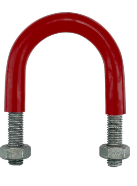 热镀锌M8M10M12国标u型卡套红色胶皮套管防腐耐磨u型卡管卡热镀锌