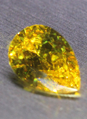 水滴形黄钻锆石裸石金黄色彩钻复古戒指戒面吊坠项链定制镶嵌男女