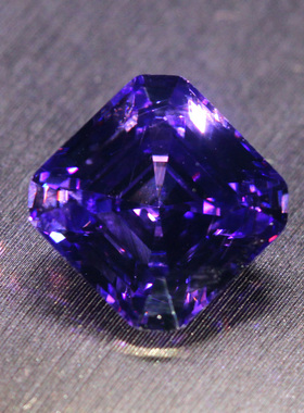 阿斯切八角正方形紫碧玺裸石深紫色锂辉石彩宝戒指项链DIY镶嵌潮