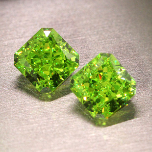 正方形冰花切橄榄石裸石金绿宝石戒面戒指项链未镶嵌欧美饰品爆闪