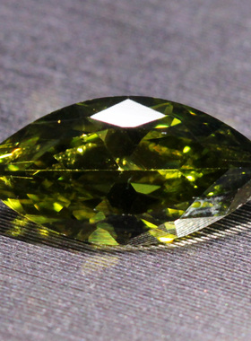 橄榄绿色锆石裸石马眼树叶形状瑞士钻裸钻石戒面复古个性异形钻闪