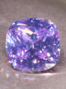 浅紫色变兰锆石裸石枕形肥正方形瑞士钻薰衣草紫戒指耳钉项链镶嵌