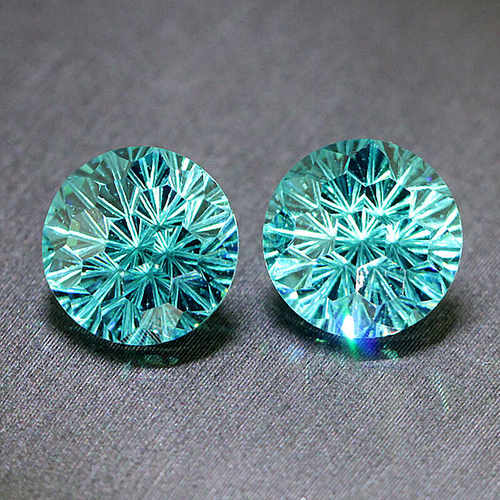 霓虹蓝帕拉伊巴碧玺裸石圆烟花切