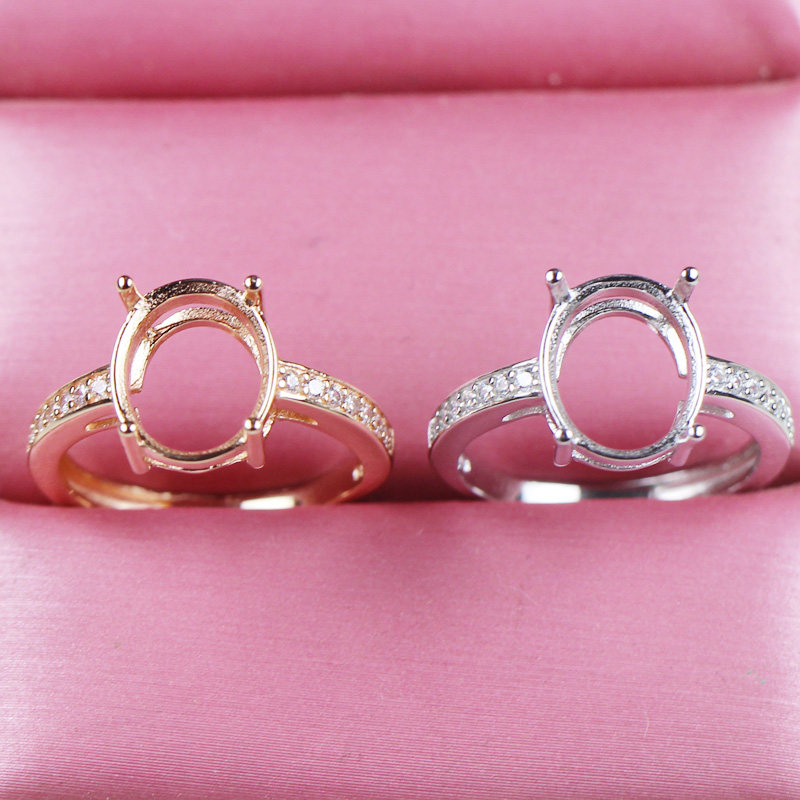 椭圆形宝石戒托戒指空托未镶嵌