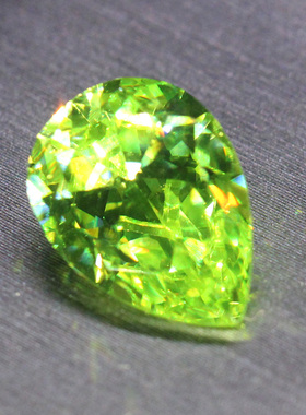 水滴形橄榄石裸石青绿色宝石彩宝首饰梨形戒指吊坠两用款小清新女