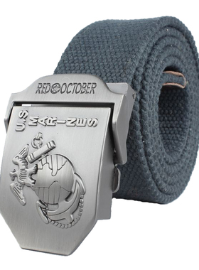 1#马润标合金压扣头帆布加厚腰带男 青年个性裤带 学生体训内腰带