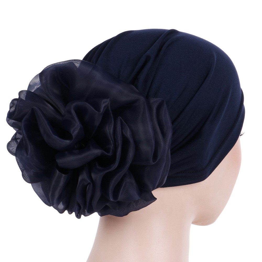 印度帽盖头大花朵打底头巾帽欧美牛奶丝包头帽盘花帽中东帽turban