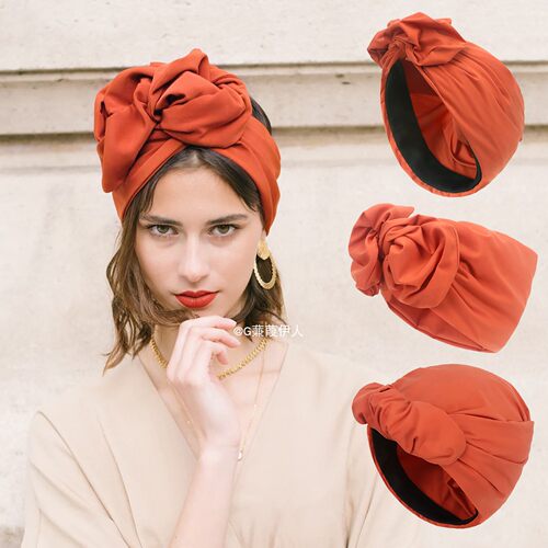 时尚头巾帽成人包头帽法式复古头巾百变套头帽turban fashion hat