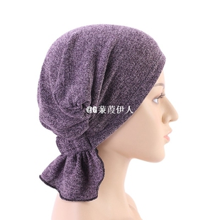女士百叶弹力头巾帽松紧带套头帽民族风海盗帽子包头帽turban hat