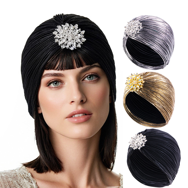 高贵褶皱印度帽阿拉伯头巾cap