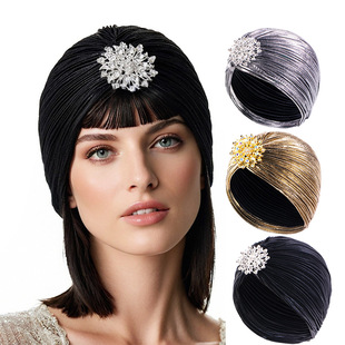 cap hat 高贵褶皱印度帽阿拉伯头巾帽中东简便套头帽turban India