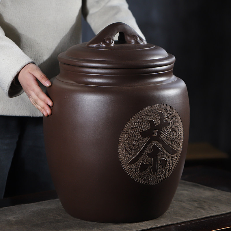 宜兴紫砂茶罐,大、中、小普洱茶储罐,原矿茶饼罐,密封储茶罐