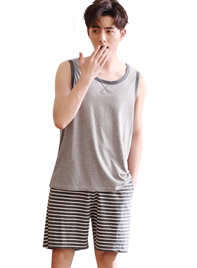 男士无袖背心全棉休闲大码家居服