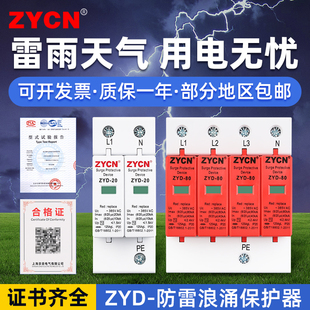 家用防雷器380V 防雷浪涌保護(hù)器2P 三相避雷器 100KA