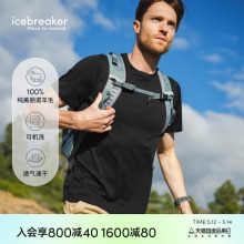 icebreaker可机洗100%美利奴羊毛男Tech Lite短袖T恤户外运动夏季