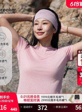 icebreaker可机洗美利奴羊毛女Core速干T恤短袖户外运动跑步徒步