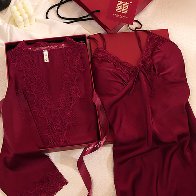 本命年红色高级感新婚睡衣礼盒装
