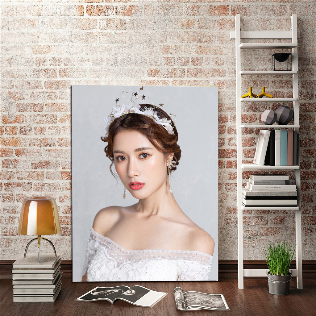新娘上门跟妆广告化妆工作室挂画盘发造型美妆美睫纹绣宣传海报图