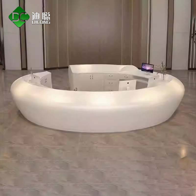 圆形接待台烤漆酒店大堂迎宾台时尚创意公司吧弧型圆型异形前台