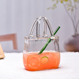 手提玻璃包便携水果捞微醺果酒杯套装大容量酒吧果汁鸡尾酒杯器皿