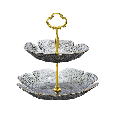 法兰晶手工花瓣玻璃分层果盘