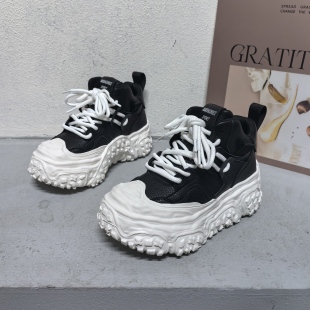 高帮老爹鞋 增高真皮休闲潮鞋 男 男鞋 欧洲站2025新冬巴黎轮胎溶解鞋