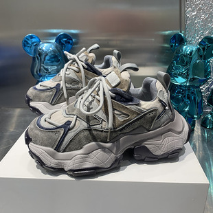 欧美老爹鞋男ins潮鞋百搭秋季透气鞋子男士休闲增高帆布鞋运动鞋