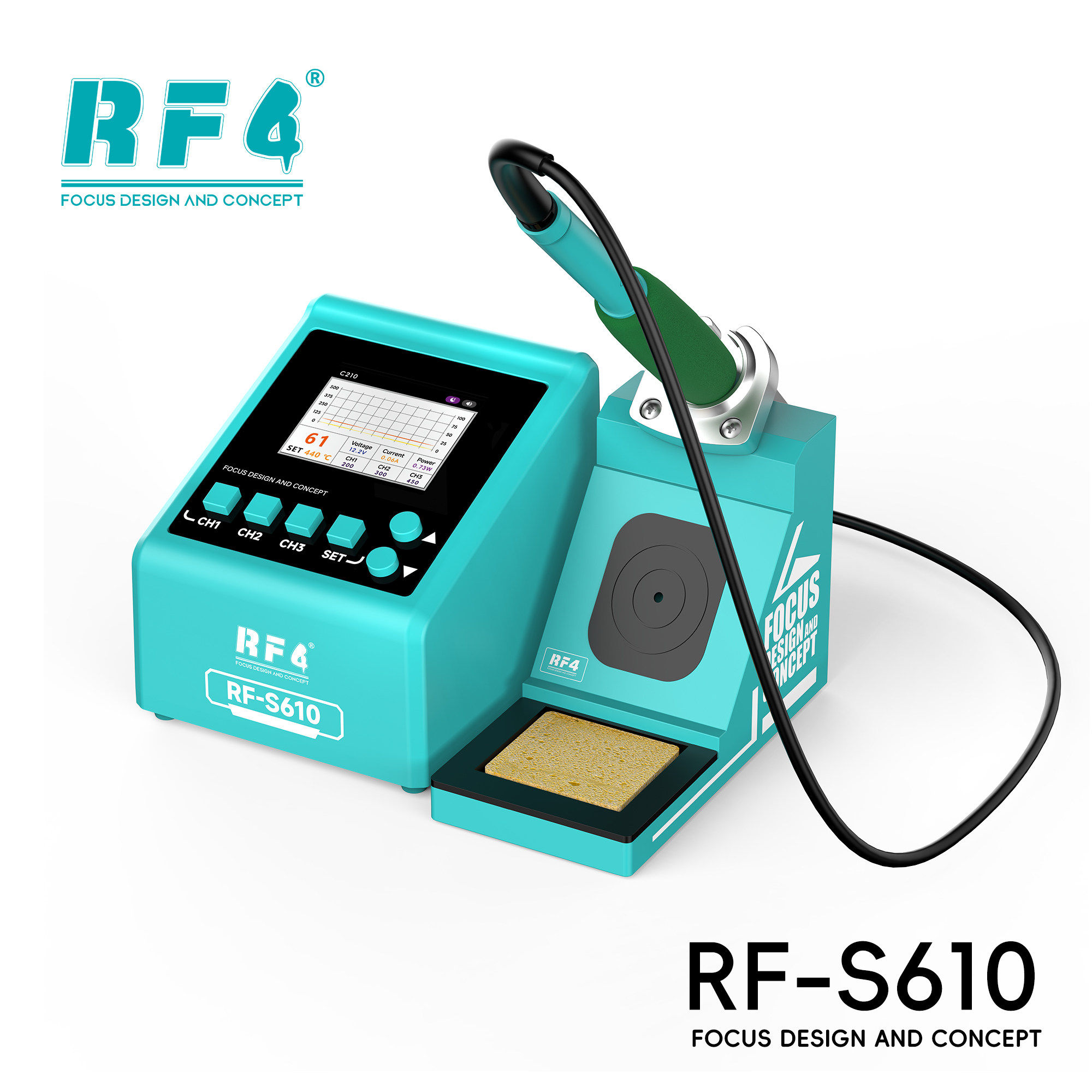 RF4 S610快速升温大功率焊台专业手机维修焊接焊台精准控温电烙铁