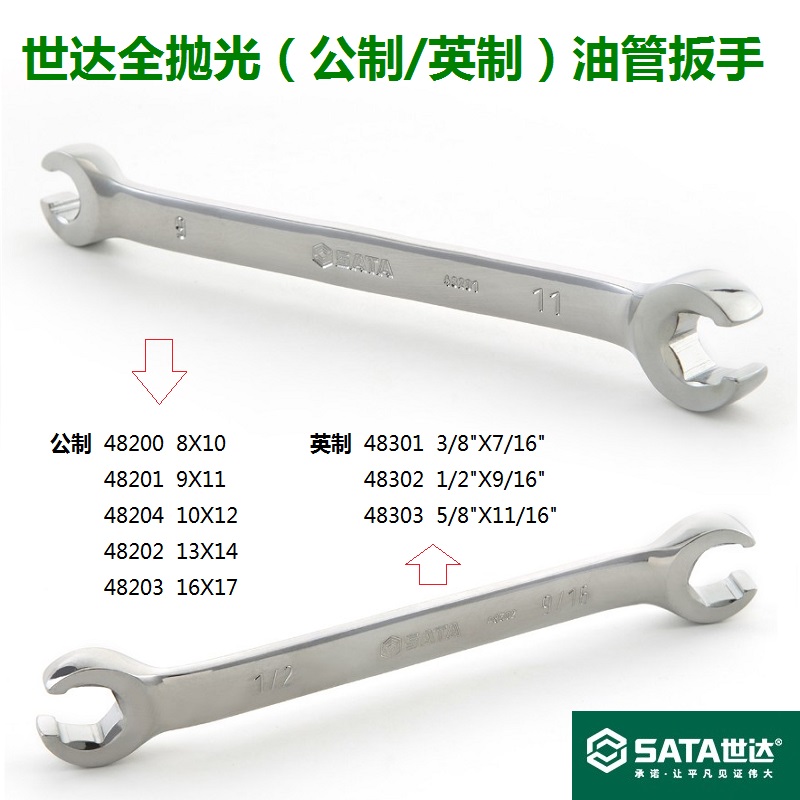 世达油管扳手公制英制双头开口
