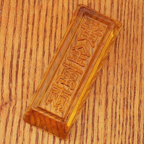 琉璃金砖摆件银行家居礼品橱窗装饰黄金万两实心小金条黄水晶