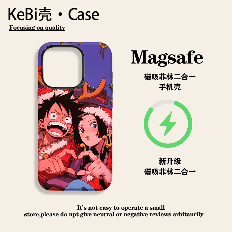 路飞夫妻适用iphone16手机壳卡通艺术苹果15promax手机壳12/13/14pro菲林壳创意个性全包防摔动漫简约11