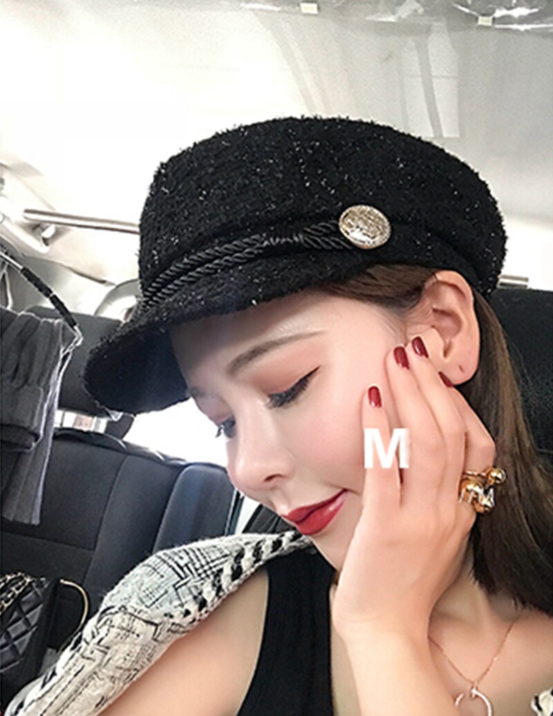 秋冬新款名媛风时尚韩版休闲百搭英伦贝雷八角帽chic海军帽子女潮
