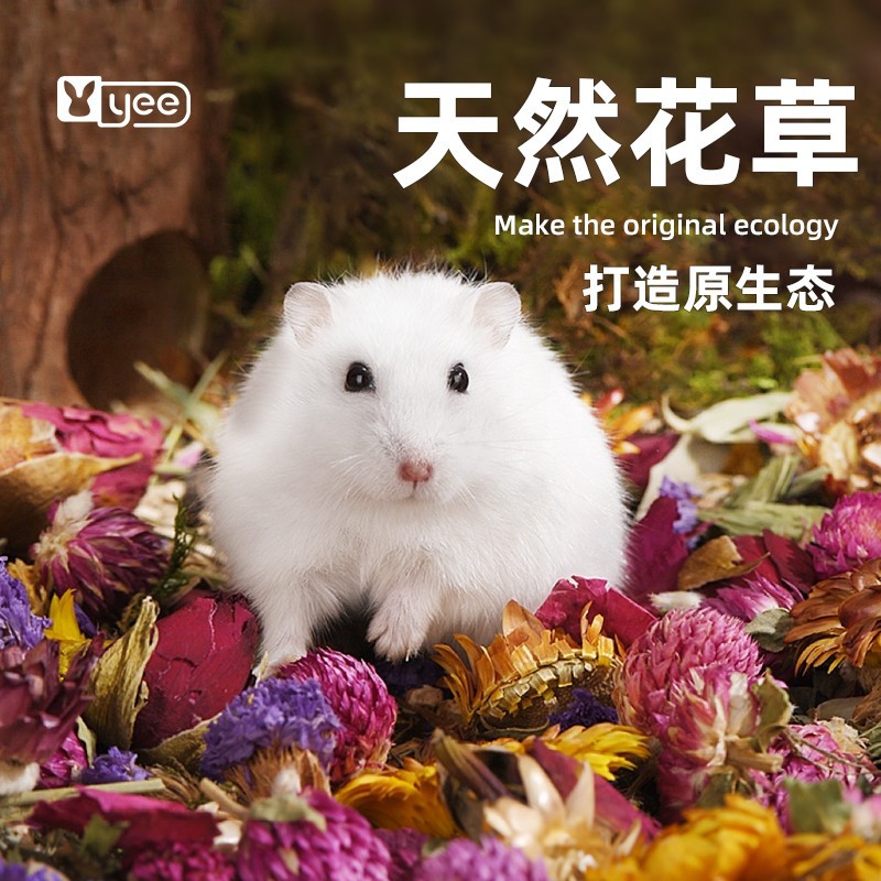 仓鼠金丝熊花枝鼠除臭花草垫料夏天木屑窝笼子小宠物造景装饰用品