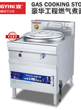 松宜双头煮面炉商用电热方形天燃气卤煮面桶煤气熬汤粉炉麻辣烫锅