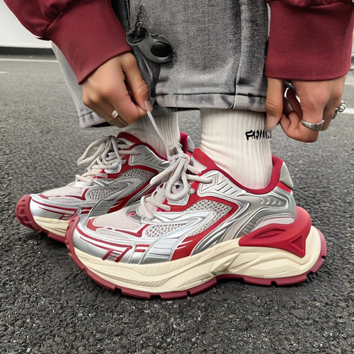 原创设计10CM厚底机甲老爹鞋男女