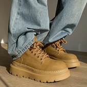 加绒加厚保暖马丁靴男户外防滑东北大棉鞋 两点浪漫冬季 新款 大黄靴