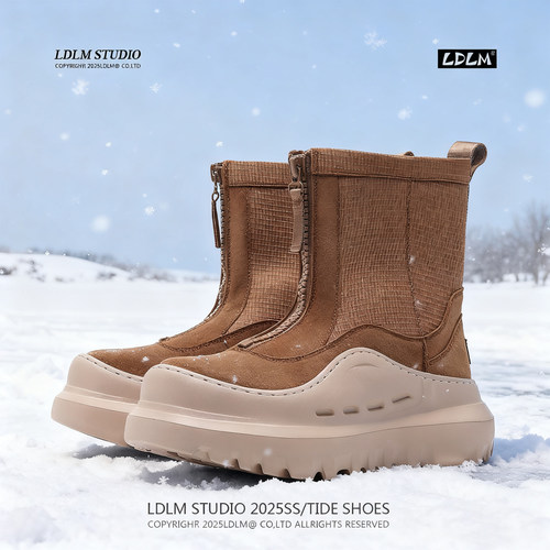 加绒加厚保暖高筒雪地靴东北棉鞋