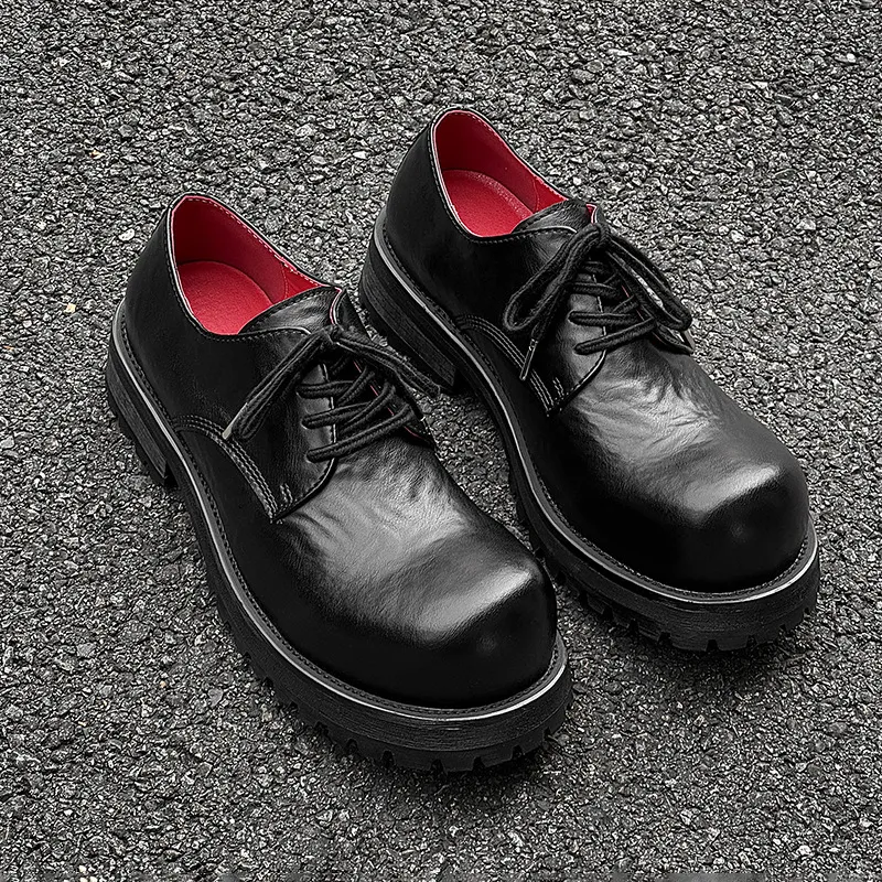 真皮低帮休闲小皮鞋英伦德比鞋难