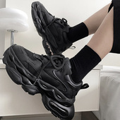 男黑武士气垫休闲鞋 网面拼接舒适透气老爹鞋 新款 两点浪漫2024夏季