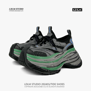 两点浪漫新款8CM厚底增高巴黎老爹鞋高级感16XL运动休闲潮鞋男女